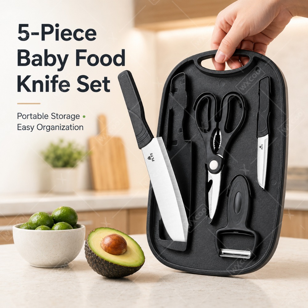 Baby Food Scissors - Baby Food Preparation Knife Set Cutting