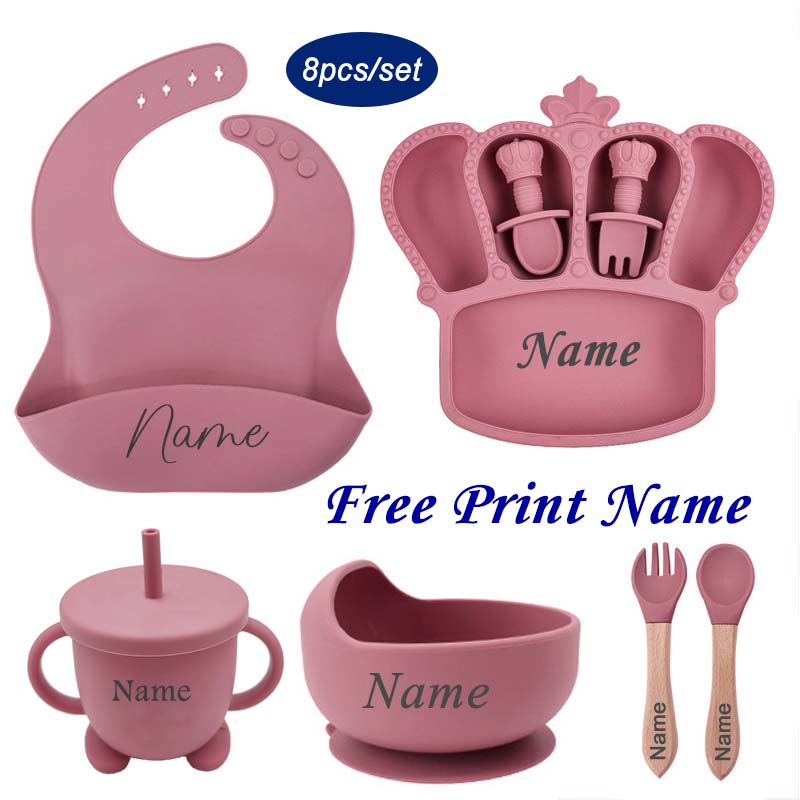 Baby Food Dinner - Personalized Name Baby Feeding Plate Dishes