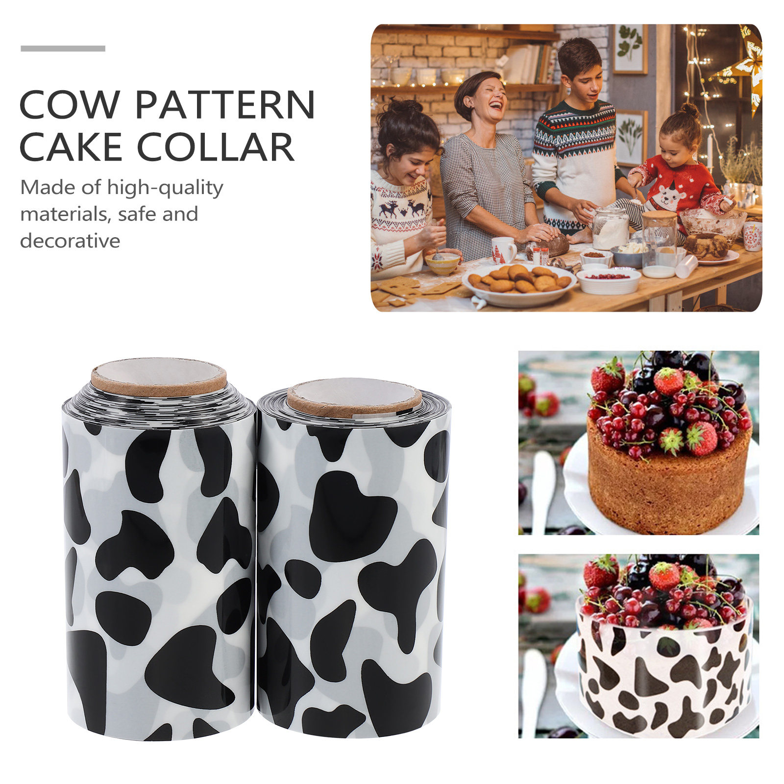 Baby Food Quality - 2 Rolls Cow Pattern Mousse Rims