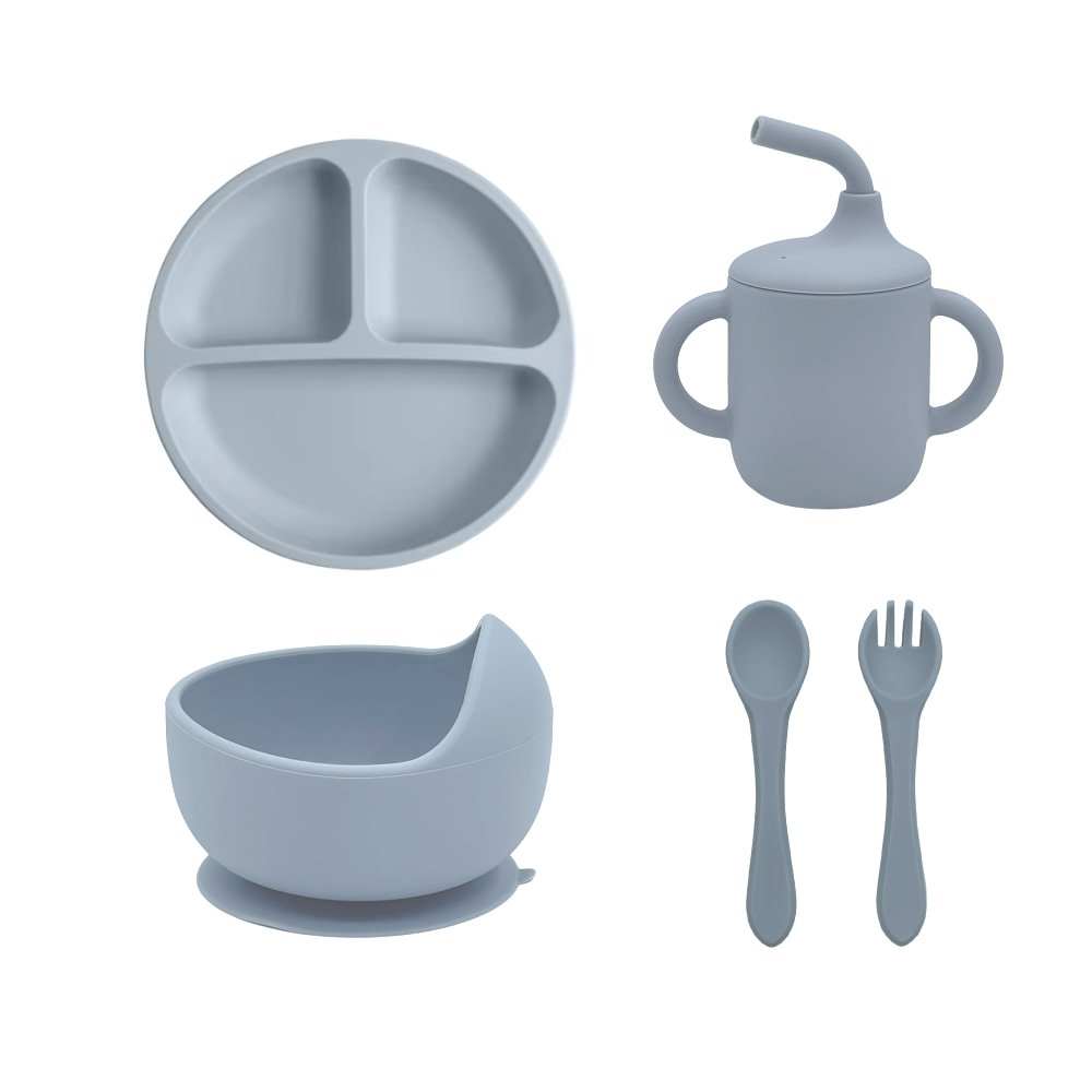 Baby Food Menu - 5pcs Silicone Baby Feeding Set BPA