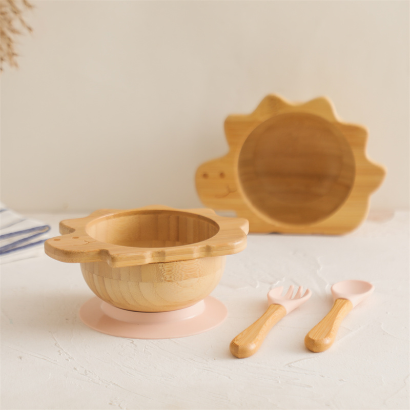 Baby Wooden Tableware Set Dino - Baby Food Dinner 评论和价格