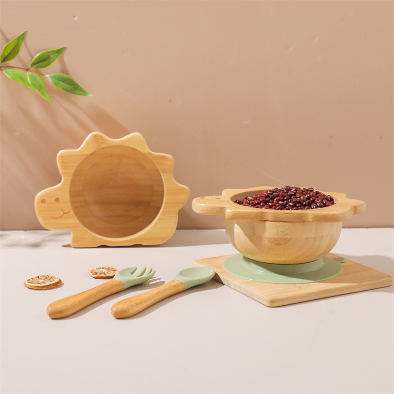 Baby Wooden Tableware Set Dino - Baby Food Dinner 评论和价格