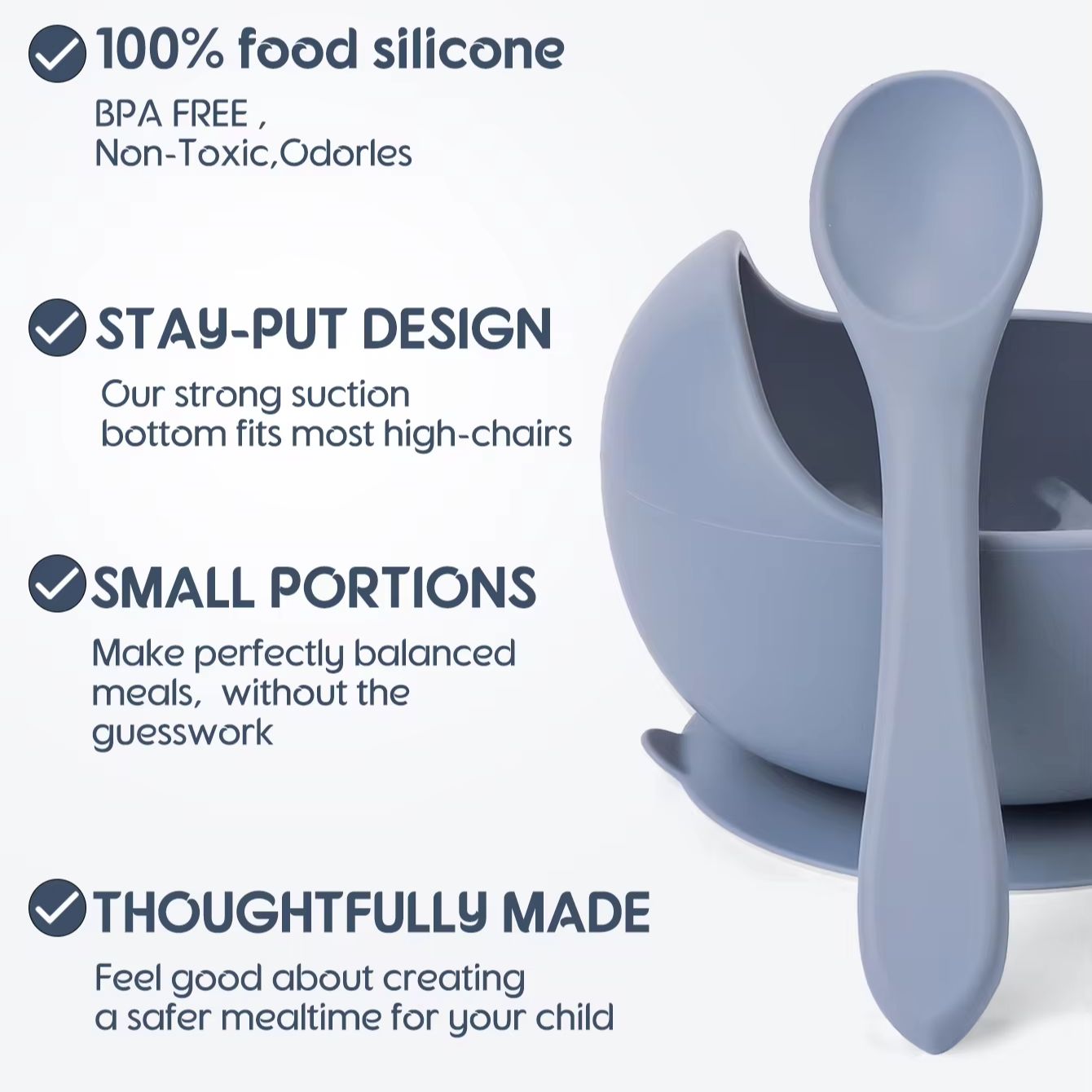 2PC Silicone Sucker Bowl Feedi - Baby Food Dinner 评论和价格