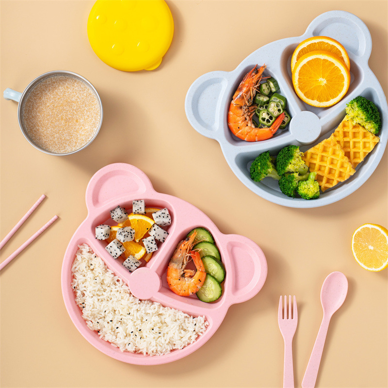 3pcs/Set Wheat Straw Children' - Baby Food Menu 评论和价格