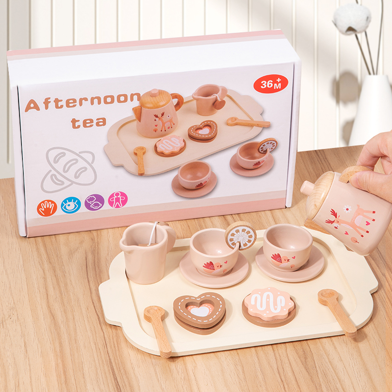 Afternoon Tea Set Wooden Toy P - Baby Food Cooking Set 评论和价格