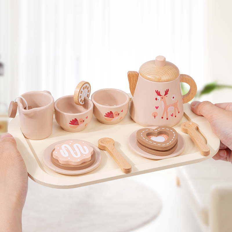 Afternoon Tea Set Wooden Toy P - Baby Food Cooking Set 评论和价格