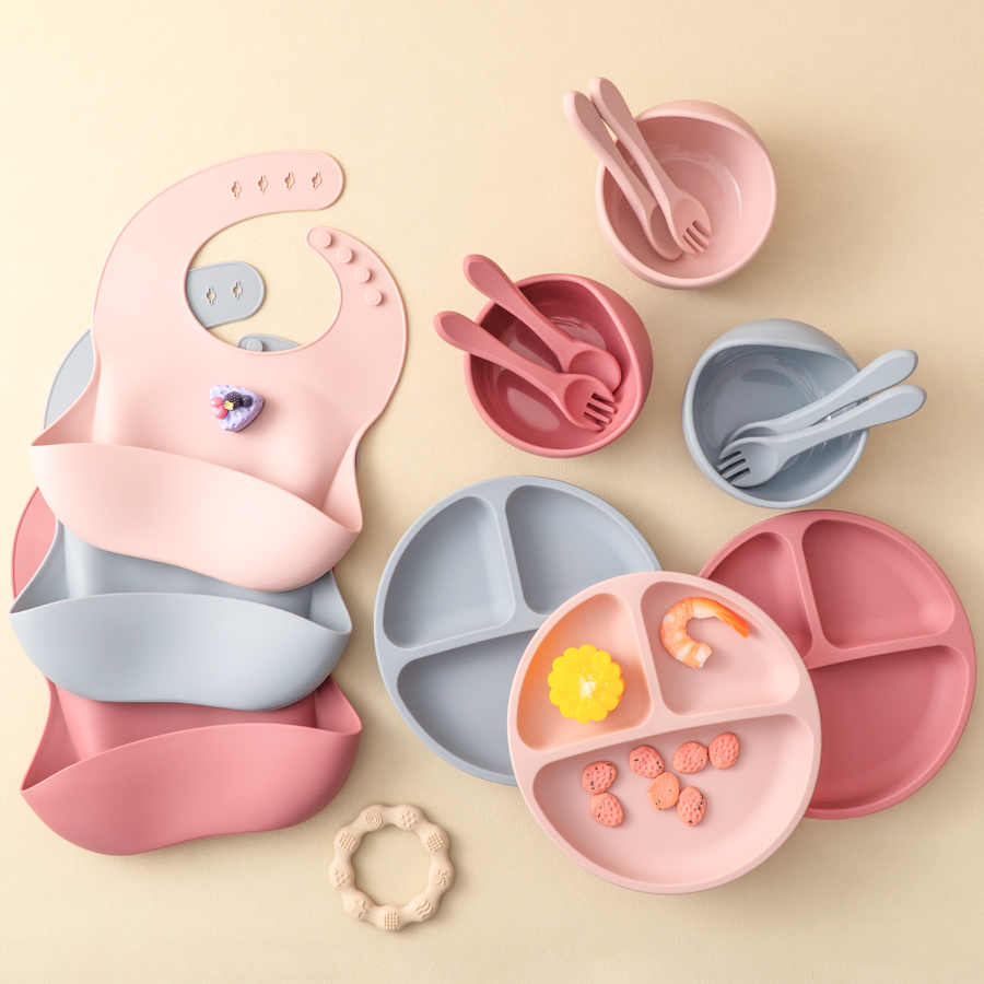 5Pcs Baby Silicone Feeding Set - Baby Food Dinner 评论和价格