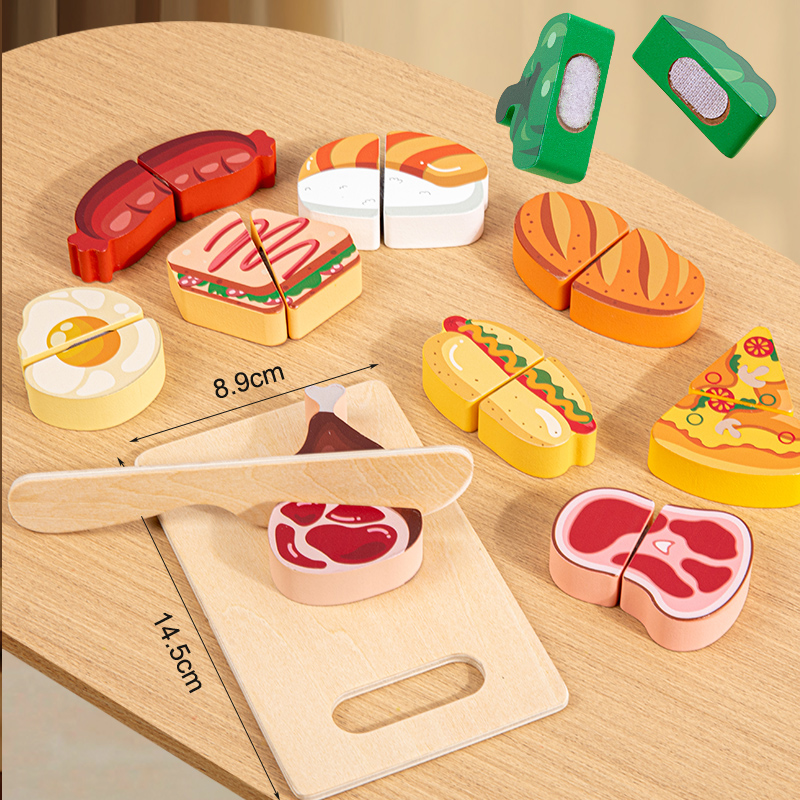 Wooden Kitchen Pretend Toy Sim - Baby Food Cooking Set 评论和价格