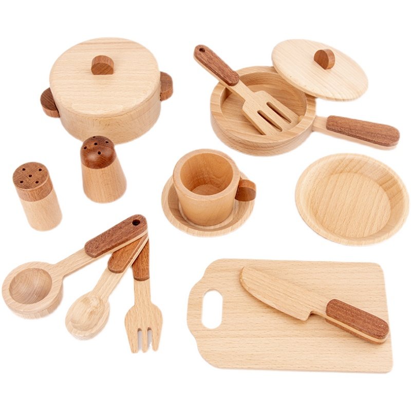 Maoduo Toys Beech Wooden Kids  - Baby Food Cooking Set 评论和价格