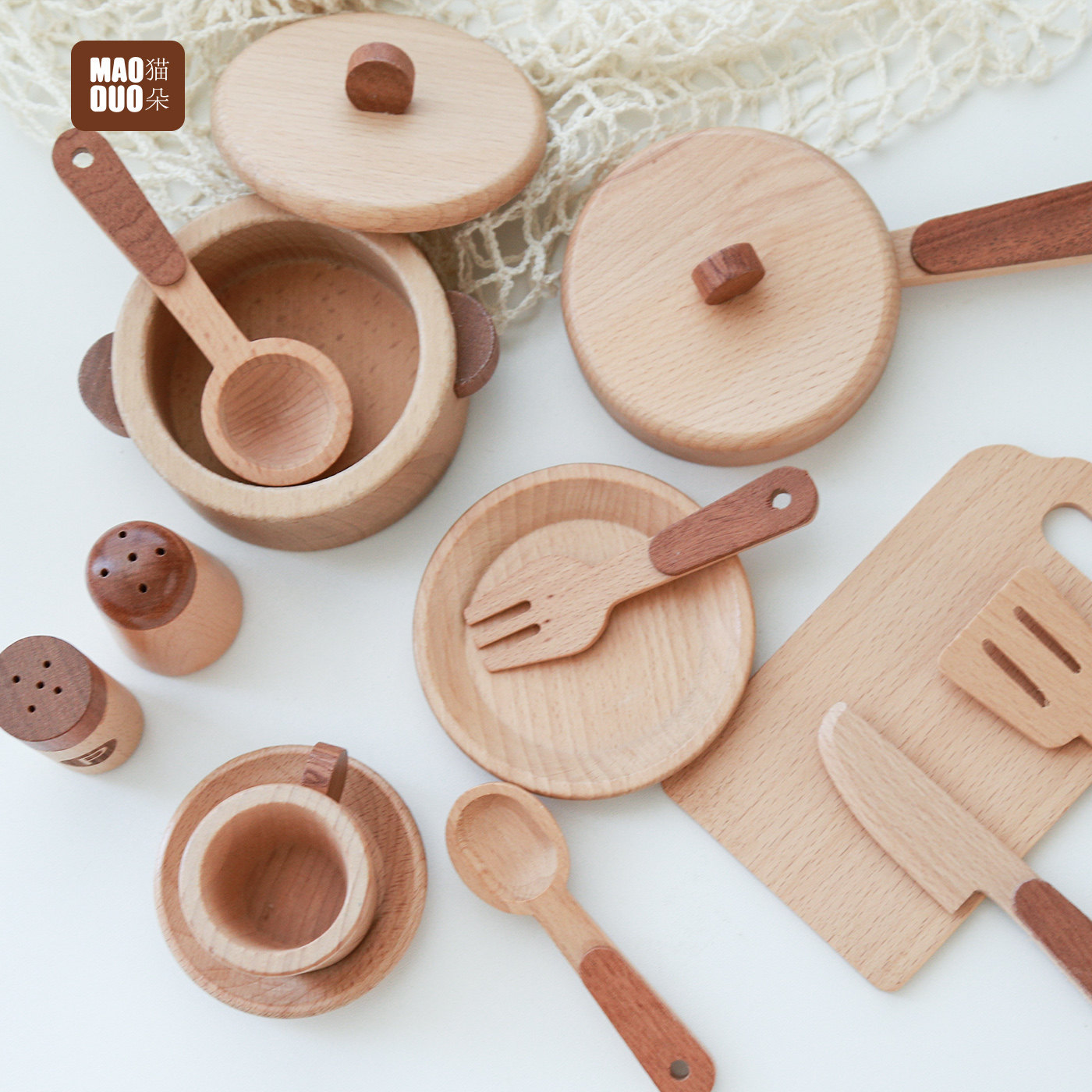 Maoduo Toys Beech Wooden Kids  - Baby Food Cooking Set 评论和价格