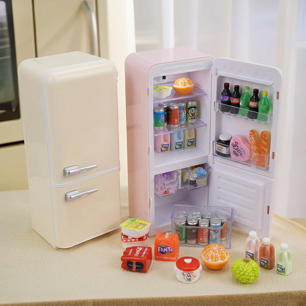 33pcs Kids Mini Fridge Playset - Baby Food Cooking Set 评论和价格