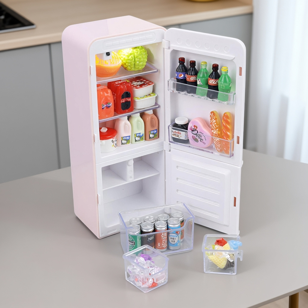 33pcs Kids Mini Fridge Playset - Baby Food Cooking Set 评论和价格