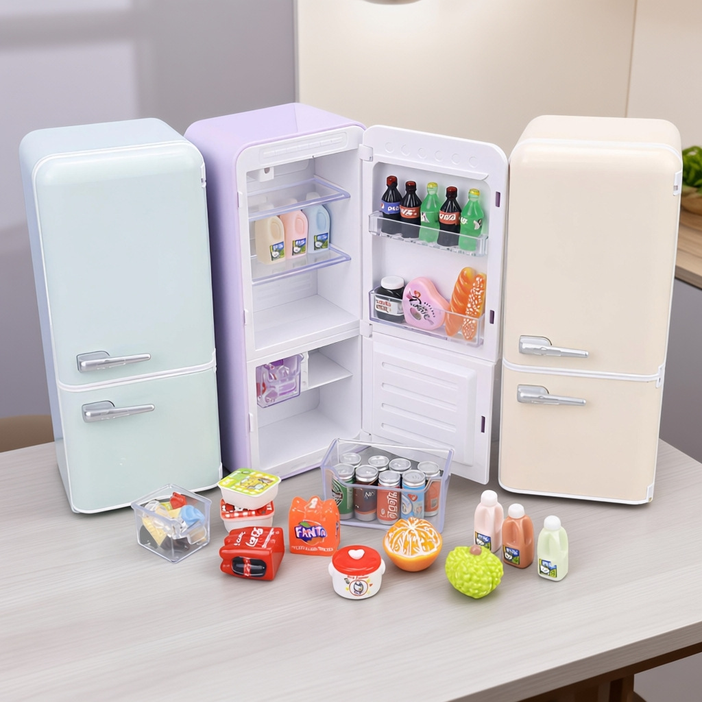 33pcs Kids Mini Fridge Playset - Baby Food Cooking Set 评论和价格