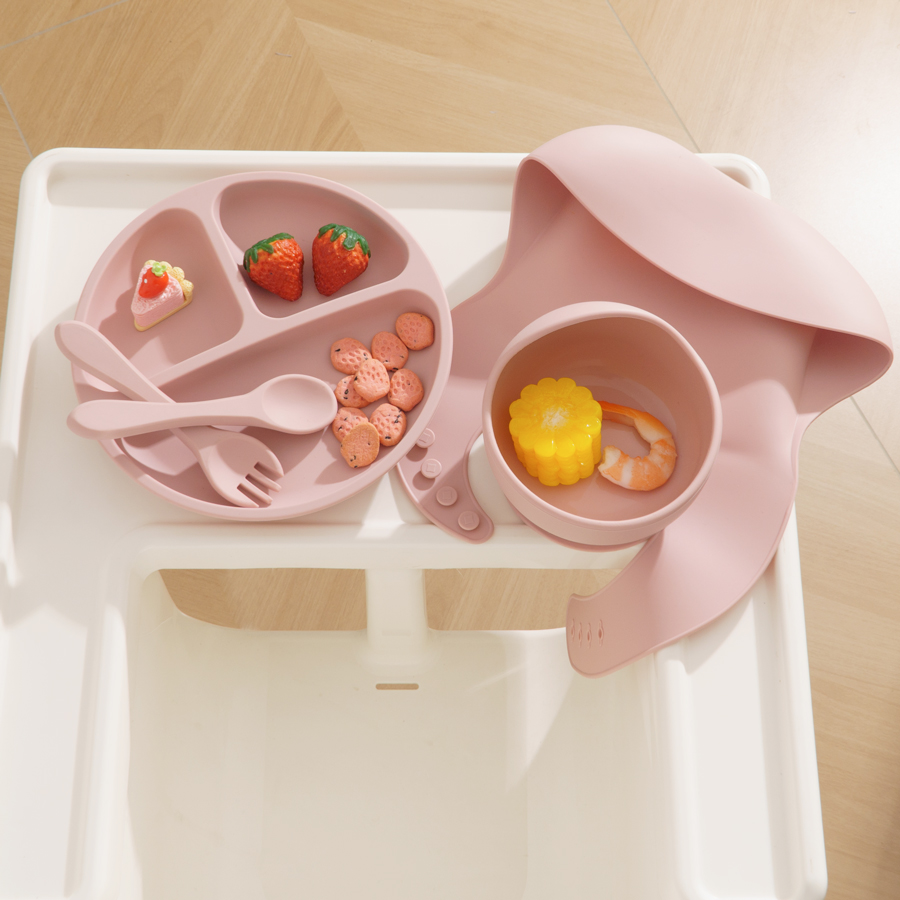 5Pcs Baby Silicone Feeding Set - Baby Food Chart 评论和价格