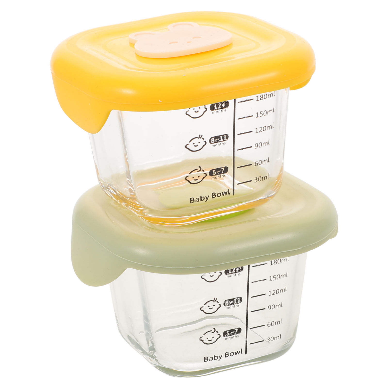 2Pcs Baby Food Storage Boxes 2 - Baby Food Yellow 评论和价格