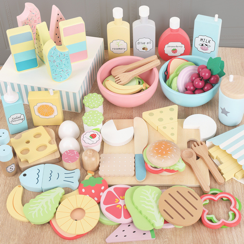 Wooden Pretend Play Food Kitch - Baby Food Cooking Set 评论和价格