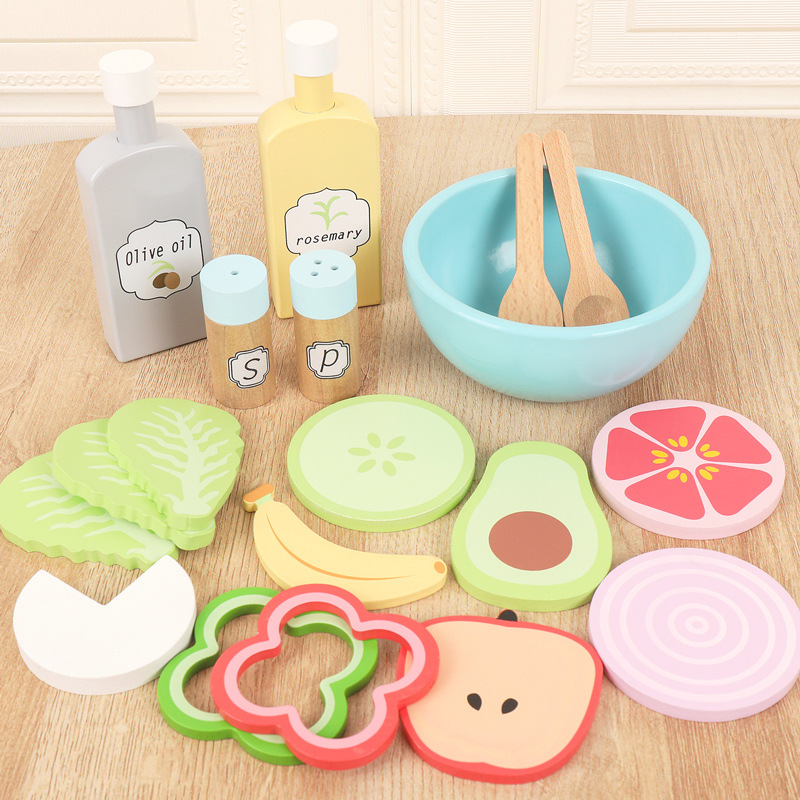 Wooden Pretend Play Food Kitch - Baby Food Cooking Set 评论和价格