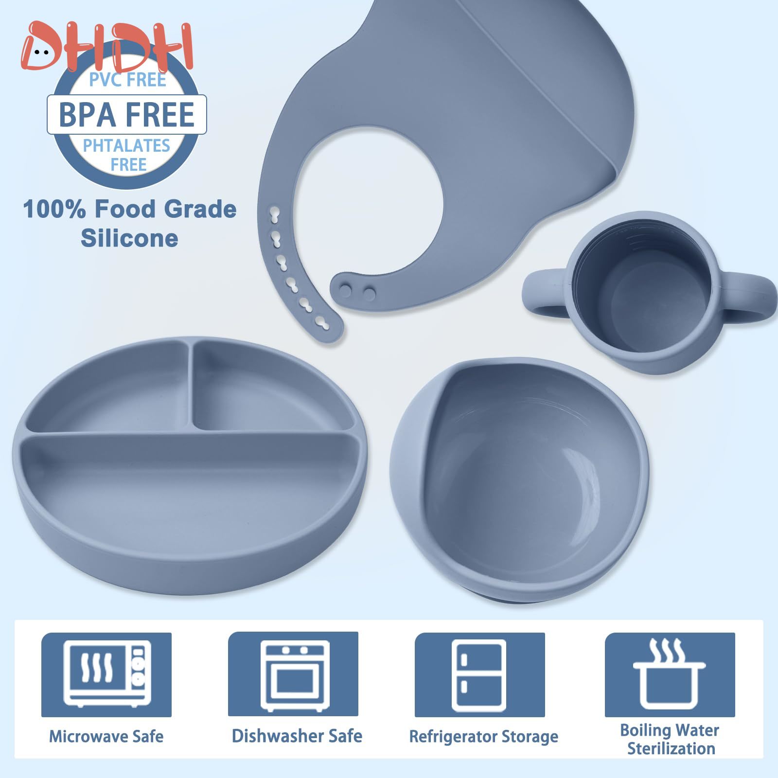 Silicone Baby Feeding Set Tabl - Baby Food Dinner 评论和价格