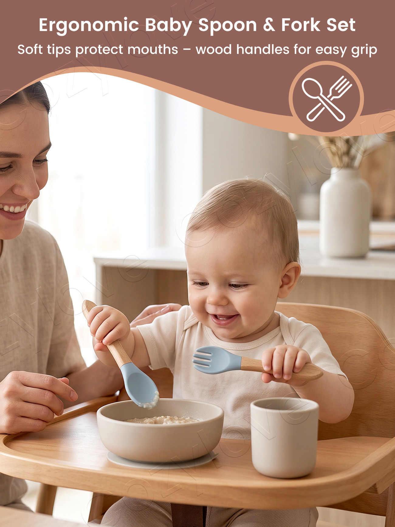Baby Silicone Fork Spoon Set,  - Baby Food Dispensing Spoon 评论和价格