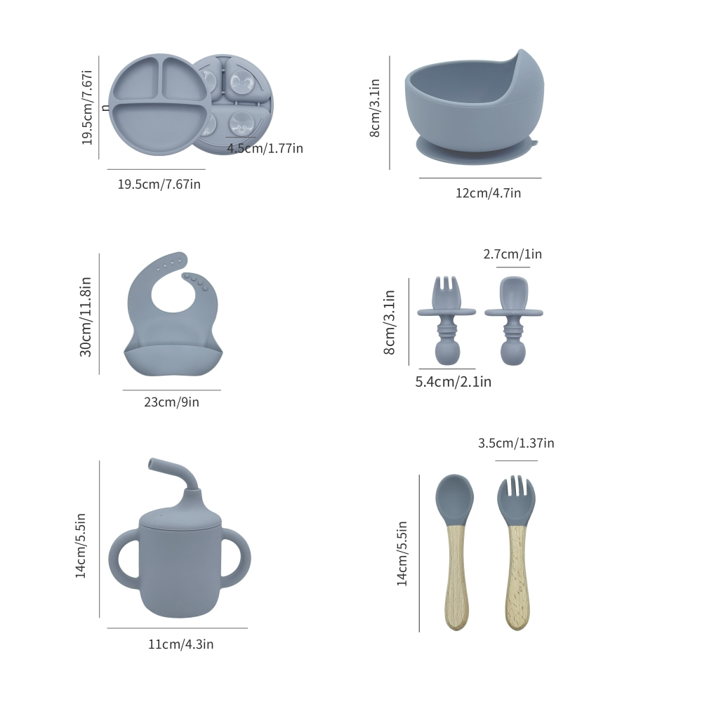 5pcs Silicone Baby Feeding Set - Baby Food Menu 评论和价格