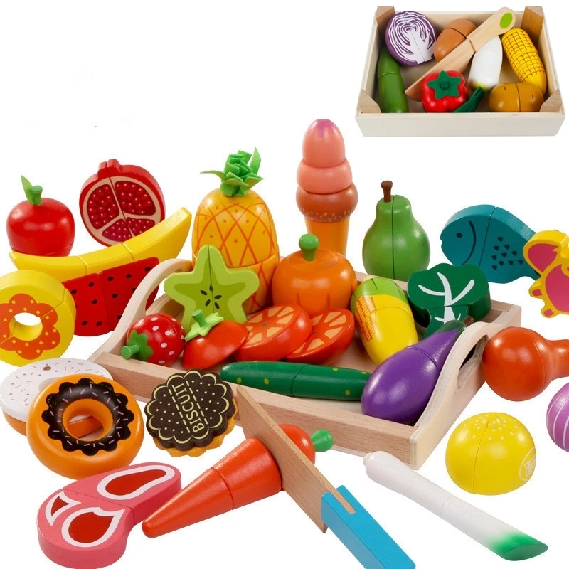 DIY Cute Wooden Cutting Fruit  - Baby Food Cooking Set 评论和价格