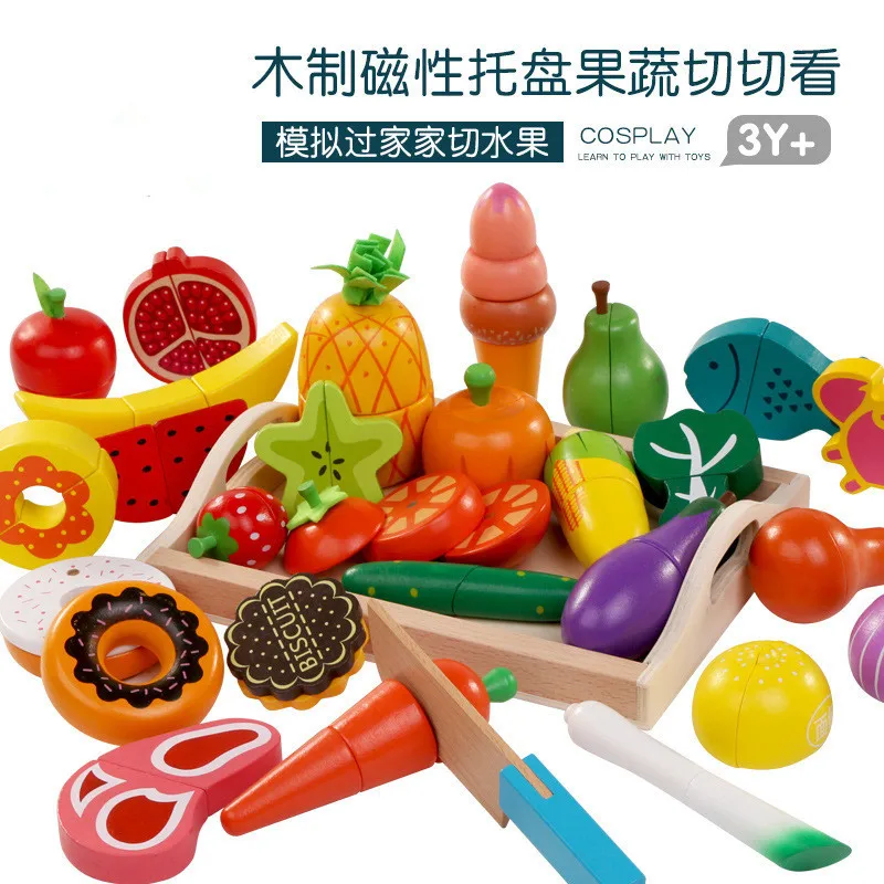 DIY Cute Wooden Cutting Fruit  - Baby Food Cooking Set 评论和价格