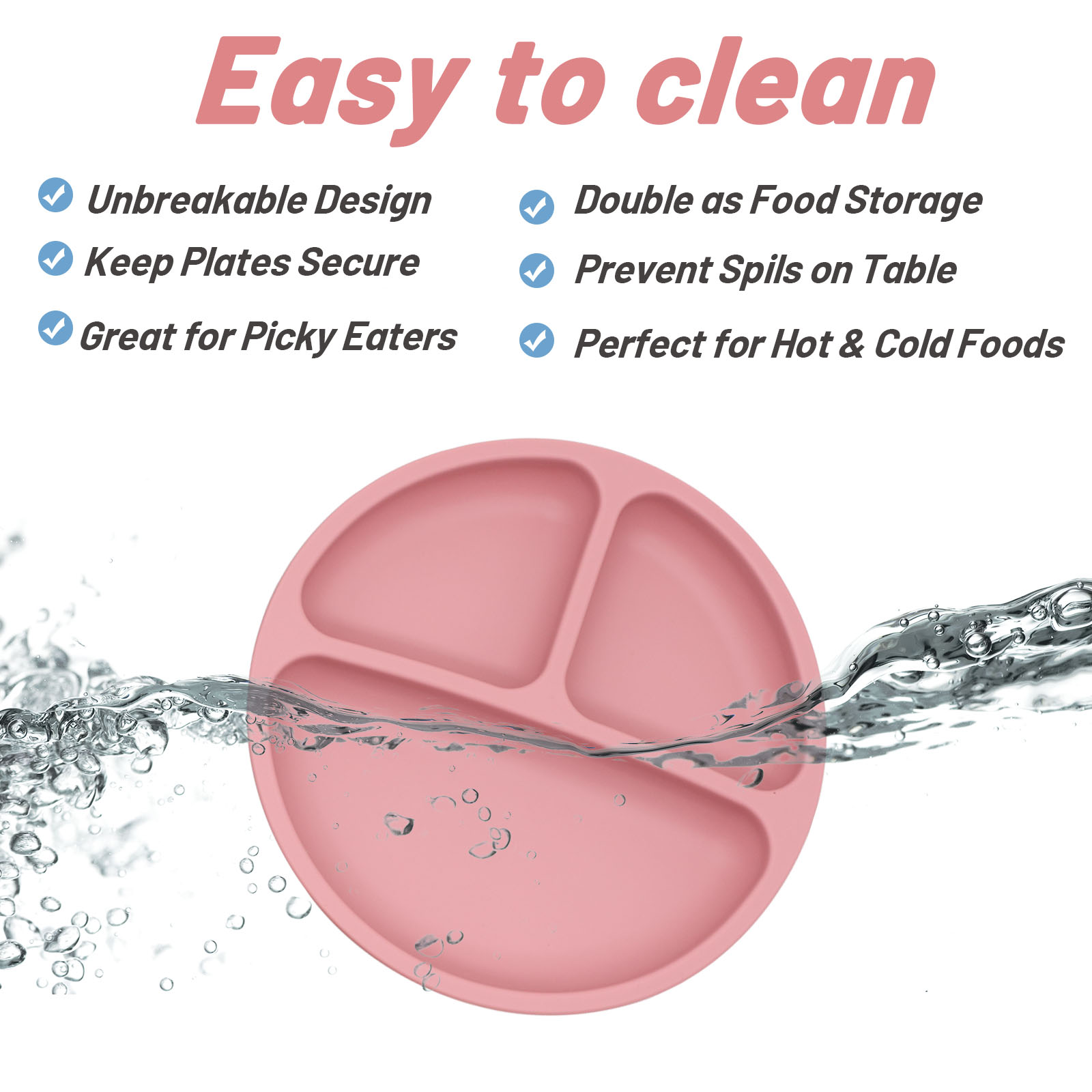 Food grade silicone split plat - Baby Food Dinner 评论和价格